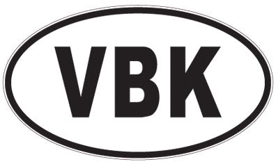 VBK - 3 Letter Initials Oval Magnet