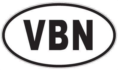 VBN - 3 Letter Initials Oval Sticker