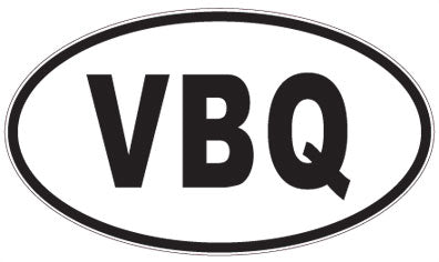 VBQ - 3 Letter Initials Oval Magnet