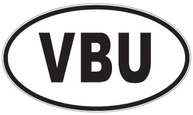 VBU - 3 Letter Initials Oval Sticker