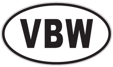 VBW - 3 Letter Initials Oval Magnet