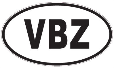VBZ - 3 Letter Initials Oval Magnet