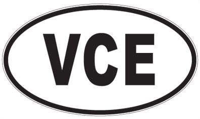 VCE - 3 Letter Initials Oval Magnet