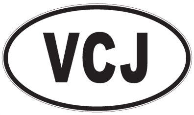 VCJ - 3 Letter Initials Oval Magnet