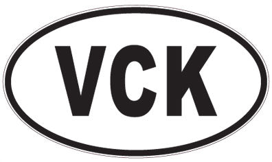 VCK - 3 Letter Initials Oval Magnet