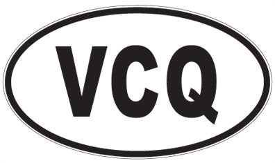 VCQ - 3 Letter Initials Oval Magnet