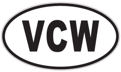 VCW - 3 Letter Initials Oval Magnet