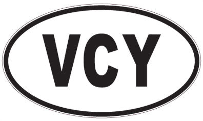 VCY - 3 Letter Initials Oval Sticker