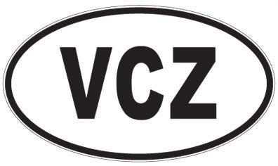 VCZ - 3 Letter Initials Oval Magnet