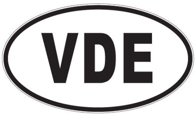VDE - 3 Letter Initials Oval Magnet