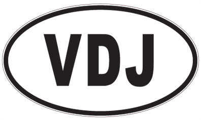 VDJ - 3 Letter Initials Oval Magnet