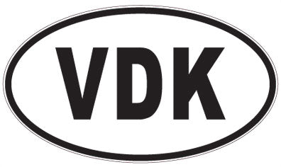 VDK - 3 Letter Initials Oval Magnet