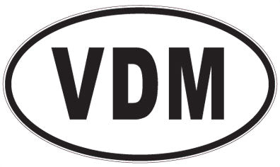 VDM - 3 Letter Initials Oval Magnet