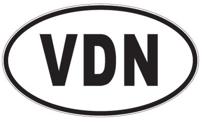 VDN - 3 Letter Initials Oval Magnet