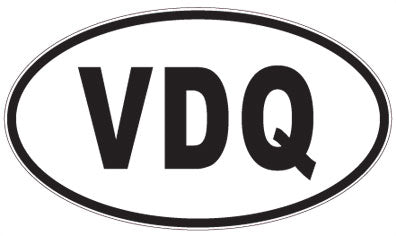 VDQ - 3 Letter Initials Oval Magnet