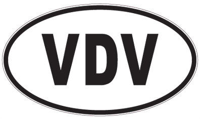 VDV - 3 Letter Initials Oval Magnet