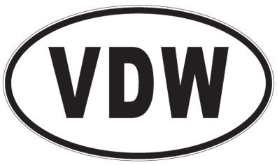 VDW - 3 Letter Initials Oval Magnet