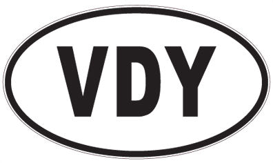 VDY - 3 Letter Initials Oval Magnet