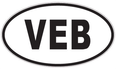 VEB - 3 Letter Initials Oval Magnet