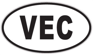 VEC - 3 Letter Initials Oval Magnet