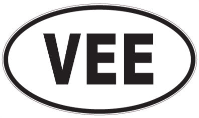 VEE - 3 Letter Initials Oval Magnet