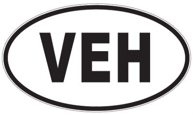 VEH - 3 Letter Initials Oval Magnet