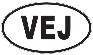 VEJ - 3 Letter Initials Oval Magnet