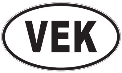 VEK - 3 Letter Initials Oval Magnet