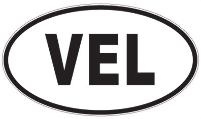 VEL - 3 Letter Initials Oval Magnet