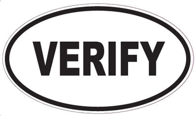 VERIFY - Oval Sticker