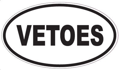 VETOES - Oval Sticker