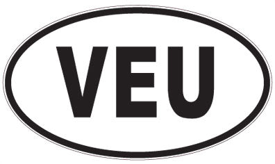 VEU - 3 Letter Initials Oval Magnet