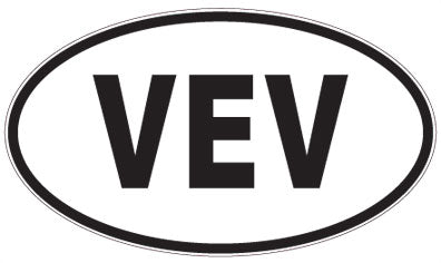 VEV - 3 Letter Initials Oval Magnet