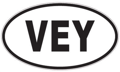 VEY - 3 Letter Initials Oval Magnet