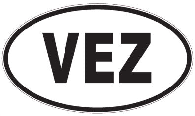 VEZ - 3 Letter Initials Oval Magnet
