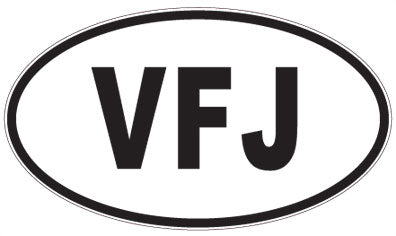 VFJ - 3 Letter Initials Oval Magnet