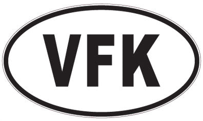 VFK - 3 Letter Initials Oval Magnet