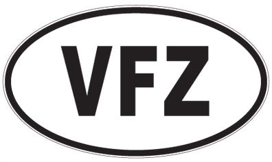 VFZ - 3 Letter Initials Oval Magnet