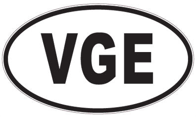 VGE - 3 Letter Initials Oval Magnet