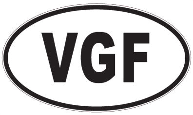 VGF - 3 Letter Initials Oval Magnet