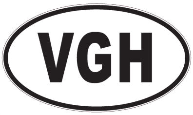 VGH - 3 Letter Initials Oval Magnet