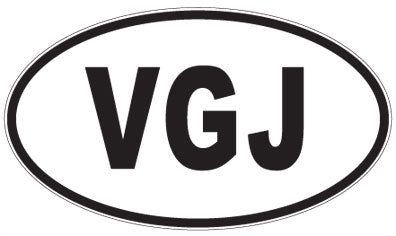 VGJ - 3 Letter Initials Oval Magnet