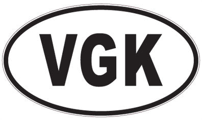 VGK - 3 Letter Initials Oval Magnet