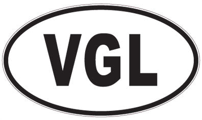 VGL - 3 Letter Initials Oval Magnet