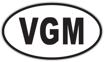 VGM - 3 Letter Initials Oval Magnet