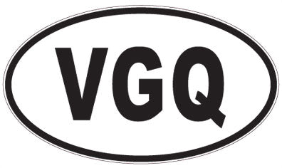 VGQ - 3 Letter Initials Oval Magnet