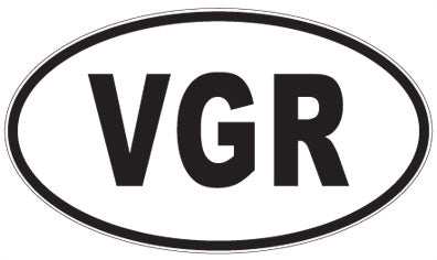 VGR - 3 Letter Initials Oval Magnet
