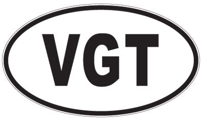 VGT - 3 Letter Initials Oval Magnet
