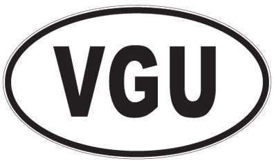 VGU - 3 Letter Initials Oval Magnet