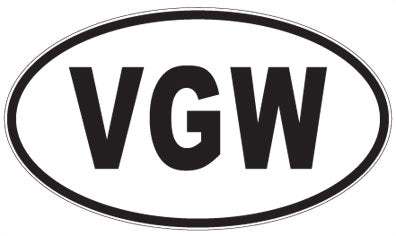 VGW - 3 Letter Initials Oval Magnet